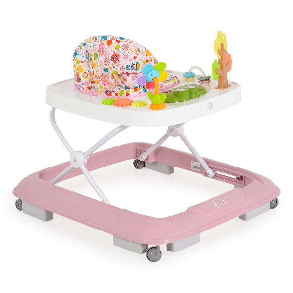 Premergător Bebe 6 Luni+ Moni Forest Pink – Panou Interactiv cu Sunete si Melodii, 3 Trepte Reglare, Design Pliabil și Jucării Incluse
