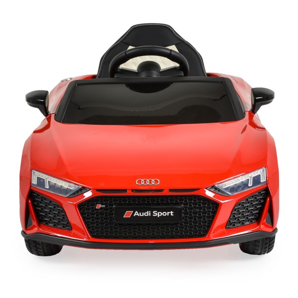 Mașinuță Electrică Copii 3–8 Ani Audi R8 Spyder Red – 2 Motoare, Baterie 12V, Telecomandă, Bluetooth, Uși Funcționale, Faruri LED