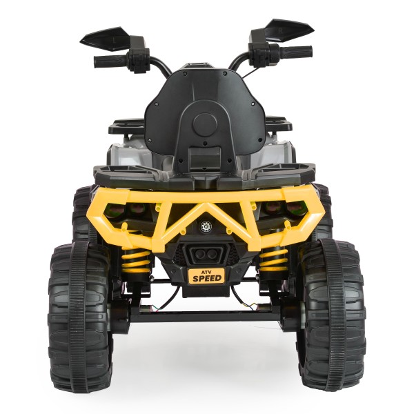 ATV Electric Copii 3+ ani - Moni Speed Buggy Yellow cu 4 Motoare 25W, Baterie 12V, Telecomandă, Lumini și MP3