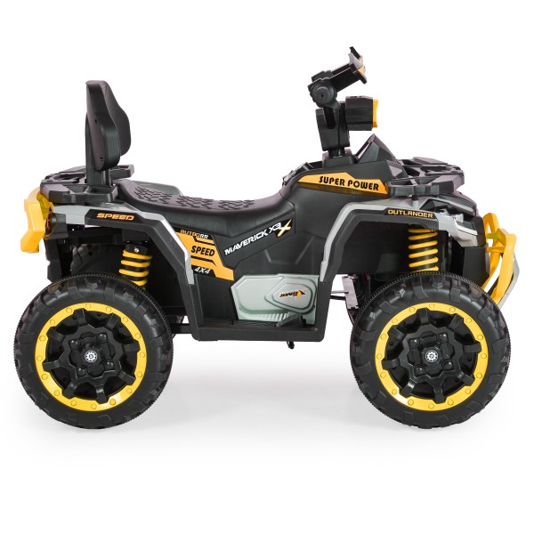 ATV Electric Copii 3+ ani - Moni Speed Buggy Yellow cu 4 Motoare 25W, Baterie 12V, Telecomandă, Lumini și MP3