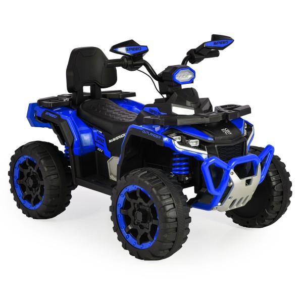 ATV Electric Copii 3+ ani - Moni Speed Buggy Blue cu 4 Motoare 25W, Baterie 12V, Telecomandă, Lumini și MP3