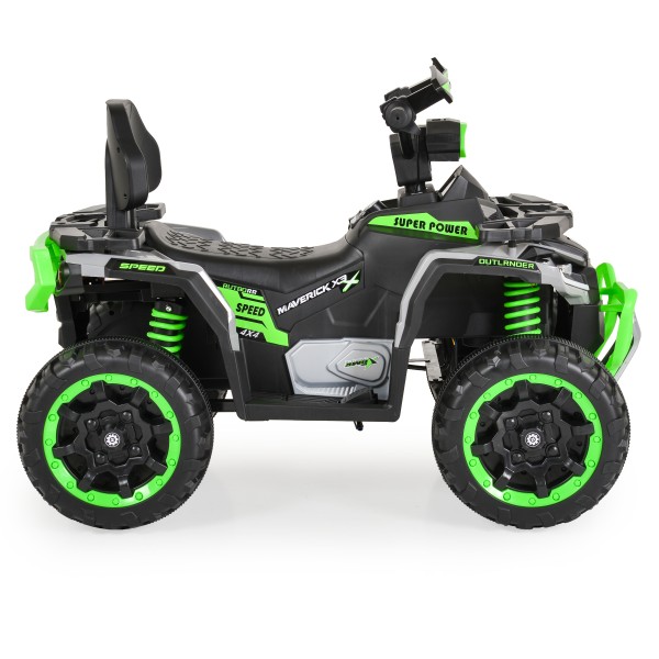 ATV Electric Copii 3+ ani - Moni Speed Buggy Green cu 4 Motoare 25W, Baterie 12V, Telecomandă, Lumini și MP3