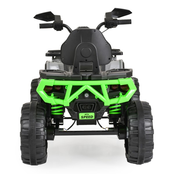 ATV Electric Copii 3+ ani - Moni Speed Buggy Green cu 4 Motoare 25W, Baterie 12V, Telecomandă, Lumini și MP3