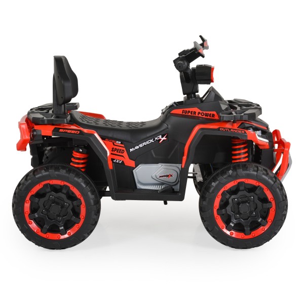ATV Electric Copii 3+ ani - Moni Speed Buggy Red cu 4 Motoare 25W, Baterie 12V, Telecomandă, Lumini și MP3