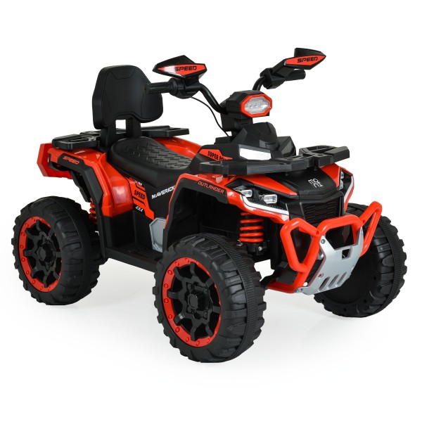 ATV Electric Copii 3+ ani - Moni Speed Buggy Red cu 4 Motoare 25W, Baterie 12V, Telecomandă, Lumini și MP3