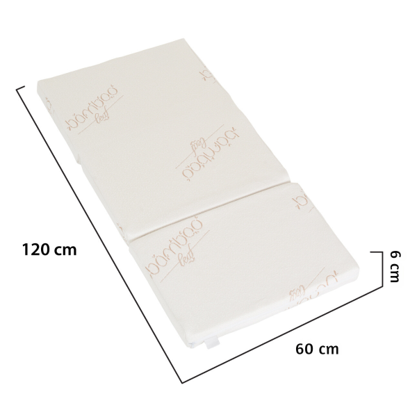 Saltea pliabila Bebe HUGZZZ Cashmere Touch 120x60x6 cm – Spumă Poliuretanică, Husă Bambus Detașabilă, 0+ luni
