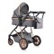 Cărucior 2 în 1 Midas Grey pentru Nou-Născuți – Landou Transformabil în Modul Sport, Cadru Ușor din Aluminiu, Reversibil, 0-15 kg