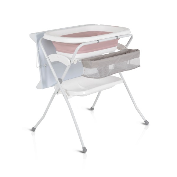 Cadita de baie pliabila 2 in 1 pentru bebe, Cangaroo Como Roz, Saltea de infasat inclusa Cadita de baie pliabila 2 in 1 pentru bebe, Cangaroo Como Roz, Saltea de infasat inclusa