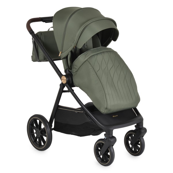 Cărucior 2 în 1 Cangaroo Celebrity Deep green – Landou și Scaun Reversibil, Pliere Compactă, 0-4 Ani, Husă Picioare, Geantă, UV50+ 