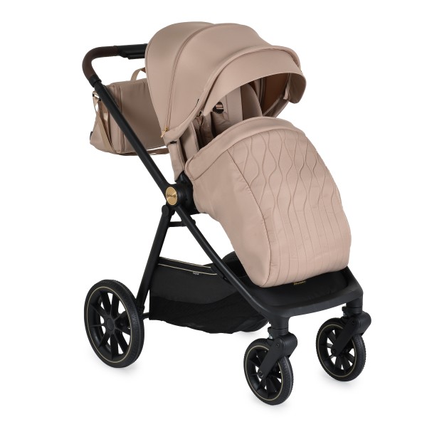 Cărucior 2 în 1 Cangaroo Celebrity Crepe Beige – Landou și Scaun Reversibil, Pliere Compactă, 0-4 Ani, Husă Picioare, Geantă, UV50+ 
