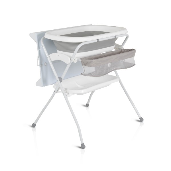 Cadita de baie pliabila 2 in 1 pentru bebe, Cangaro Como Gri, Saltea de infasat inclusa Cadita de baie pliabila 2 in 1 pentru bebe, Cangaro Como Gri, Saltea de infasat inclusa