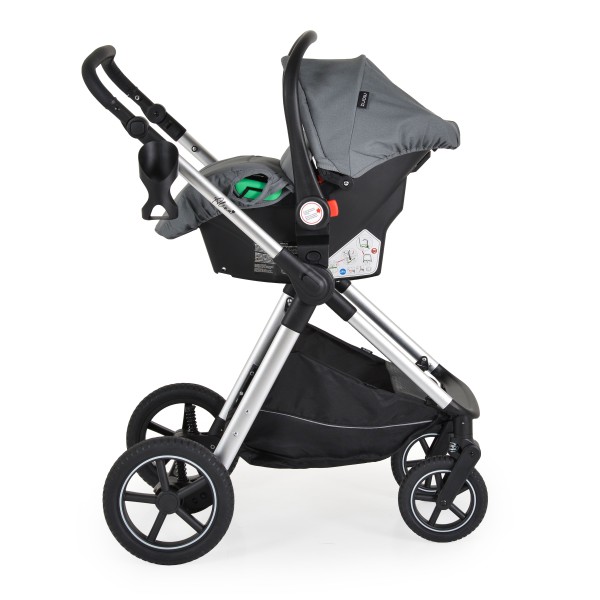 Cărucior 2 în 1 Moni Alina Titanium grey – Transformabil în Landou, Scaun Reversibil, Compact și Ușor, Accesorii Incluse, 0–4 Ani