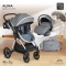 Cărucior 2 în 1 Moni Alina Seed Pearl – Transformabil în Landou, Scaun Reversibil, Compact și Ușor, Accesorii Incluse, 0–4 Ani