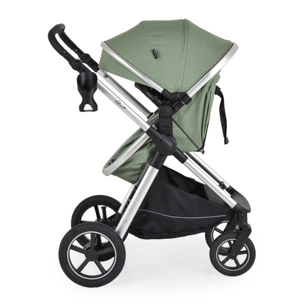 Cărucior 2 în 1 Moni Alina Dark Green – Transformabil în Landou, Scaun Reversibil, Compact și Ușor, Accesorii Incluse, 0–4 Ani