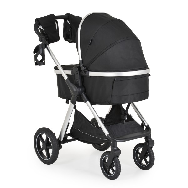 Cărucior 2 în 1 Moni Alina Black Onyx – Transformabil în Landou, Scaun Reversibil, Compact și Ușor, Accesorii Incluse, 0–4 Ani