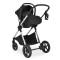 Cărucior 2 în 1 Moni Alina Black Onyx – Transformabil în Landou, Scaun Reversibil, Compact și Ușor, Accesorii Incluse, 0–4 Ani