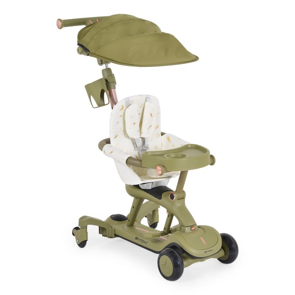 Tricicleta evolutiva 6 în 1 Byox Cornet Green – Cu Scaun, Control Parental, LED și Muzică – de la 12 Luni+