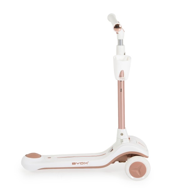 Trotinetă evolutiva 6 în 1 Byox Cornet White – Cu Scaun, Control Parental, LED și Muzică – de la 12 Luni+