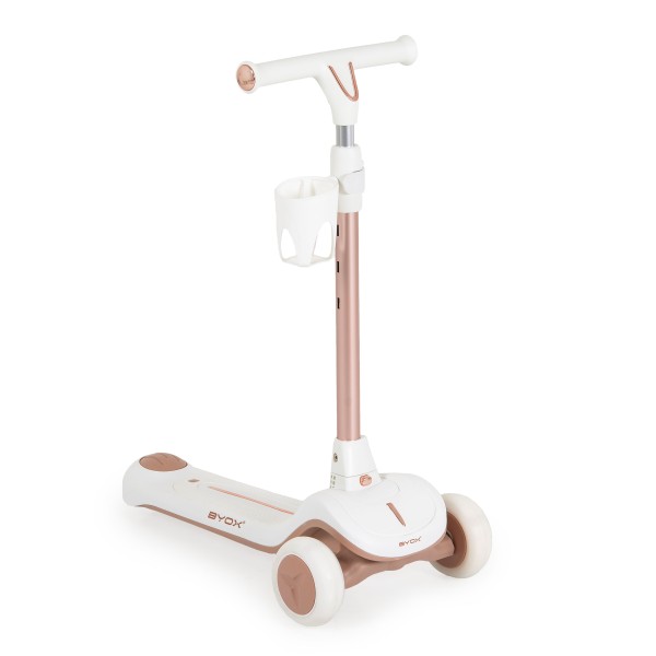 Trotinetă evolutiva 6 în 1 Byox Cornet White – Cu Scaun, Control Parental, LED și Muzică – de la 12 Luni+
