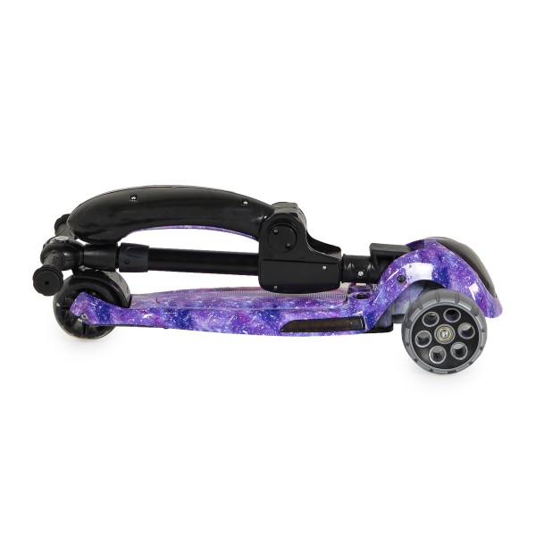 Trotinetă 2 în 1 pentru Copii Byox Rumble Purple – Cu Scaun, Muzică, Lumini 3D și Roți PU, 3–8 ani