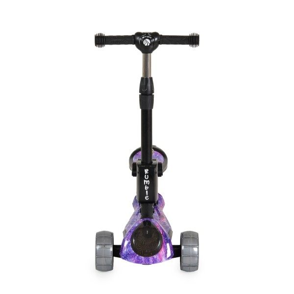 Trotinetă 2 în 1 pentru Copii Byox Rumble Purple – Cu Scaun, Muzică, Lumini 3D și Roți PU, 3–8 ani