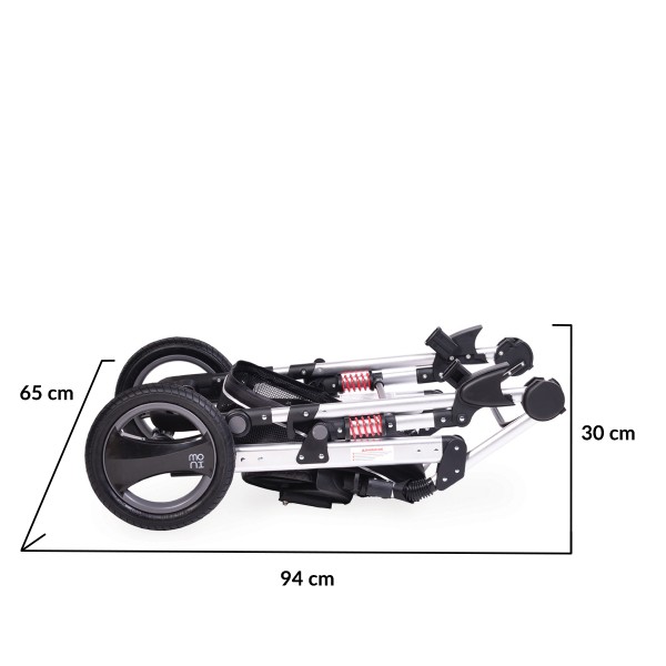 Cărucior 2 în 1 pentru Bebeluși Moni Gala Dark Grey – Landou Transformabil, Spătar Reglabil, Cadru Aluminiu, 0–36 Luni Cărucior 2 în 1 pentru Bebeluși Moni Gala Dark Grey – Landou Transformabil, Spătar Reglabil, Cadru Aluminiu, 0–36 Luni