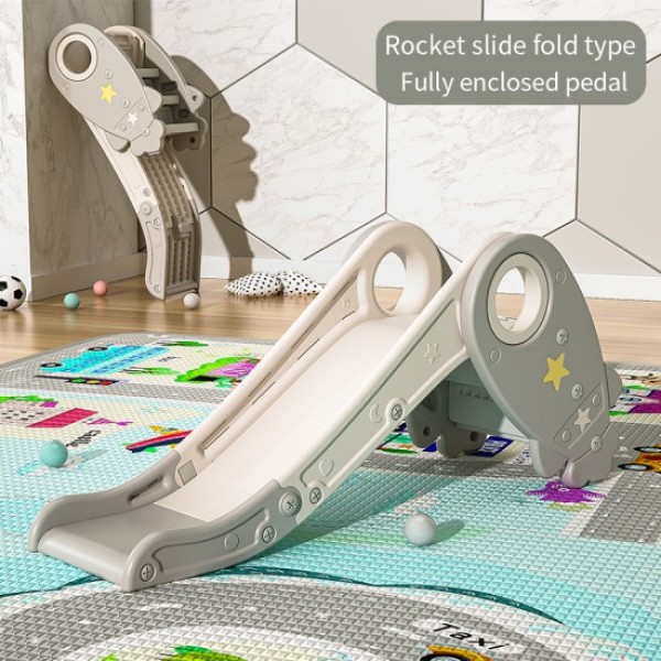 Tobogan pliabil pentru copii 3 ani+ Moni Garden Rocket Grey – 125 cm, pentru interior și exterior