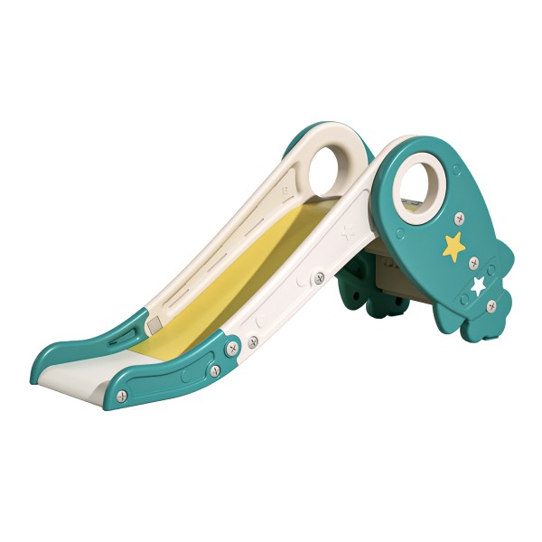 Tobogan pliabil pentru copii 3 ani+ Moni Garden Rocket Green – 125 cm, pentru interior și exterior