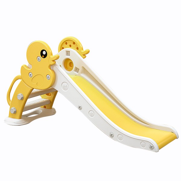 Tobogan copii 3 ani+ Moni Garden Duck Yellow – design cu rațe, 115 cm, pentru interior și exterior