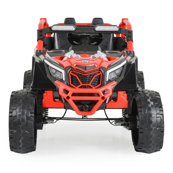 Jeep Buggy Electric Copii Moni Kansas Red 3-8 ani ani, 4 Motoare 30W, 2 Baterii, Telecomandă 2.4 GHz, Lumini LED și MP3