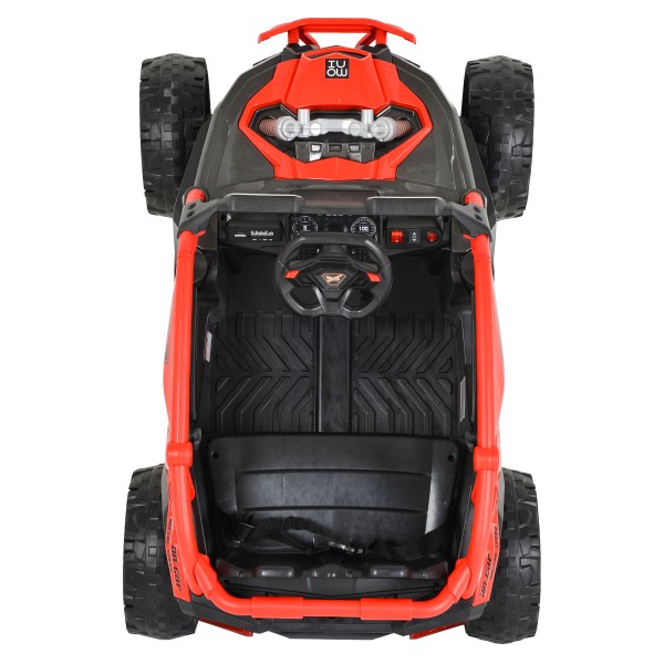 Jeep Buggy Electric Copii Moni Kansas Red 3-8 ani ani, 4 Motoare 30W, 2 Baterii, Telecomandă 2.4 GHz, Lumini LED și MP3