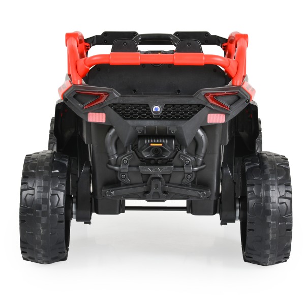 Jeep Buggy Electric Copii Moni Kansas Red 3-8 ani ani, 4 Motoare 30W, 2 Baterii, Telecomandă 2.4 GHz, Lumini LED și MP3