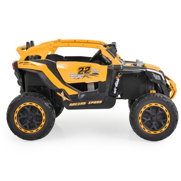 Jeep Buggy Electric Copii Moni Kansas Orange 3-8 ani ani, 4 Motoare 30W, 2 Baterii, Telecomandă 2.4 GHz, Lumini LED și MP3