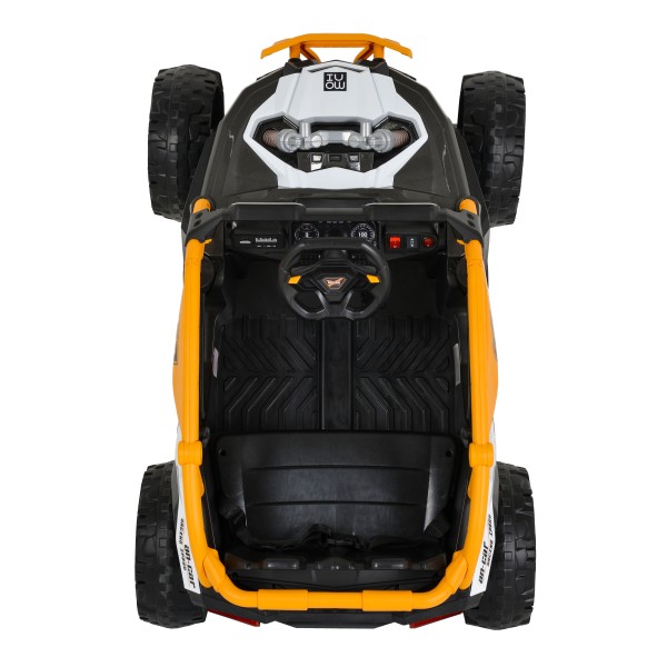 Jeep Buggy Electric Copii Moni Kansas White 3-8 ani ani, 4 Motoare 30W, 2 Baterii, Telecomandă 2.4 GHz, Lumini LED și MP3