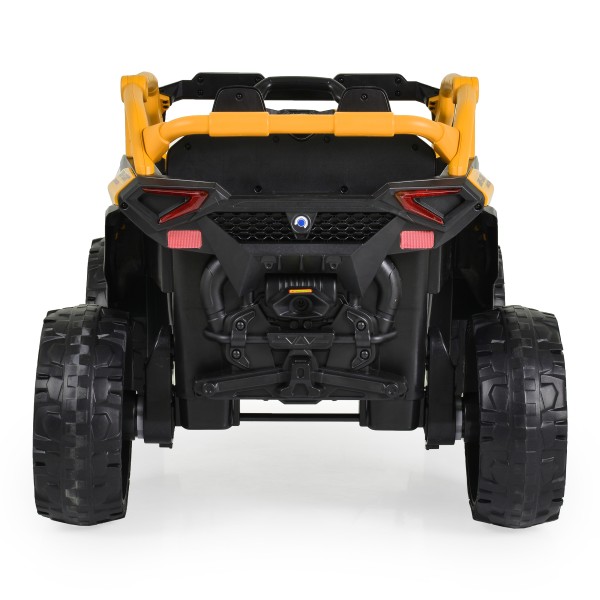 Mașinuță Electrică Jeep Moni Arizona Orange pentru Copii 3–8 ani, 4 Motoare 30W, Baterie 2x12V7Ah, Telecomandă 2.4GHz, Lumini și MP3