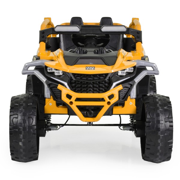 Mașinuță Electrică Jeep Moni Arizona Orange pentru Copii 3–8 ani, 4 Motoare 30W, Baterie 2x12V7Ah, Telecomandă 2.4GHz, Lumini și MP3