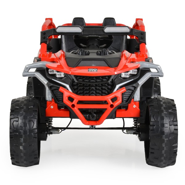 Mașinuță Electrică Jeep Moni Arizona Red pentru Copii 3–8 ani, 4 Motoare 30W, Baterie 2x12V7Ah, Telecomandă 2.4GHz, Lumini și MP3