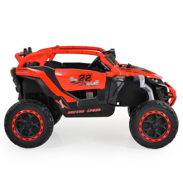 Mașinuță Electrică Jeep Moni Arizona Red pentru Copii 3–8 ani, 4 Motoare 30W, Baterie 2x12V7Ah, Telecomandă 2.4GHz, Lumini și MP3