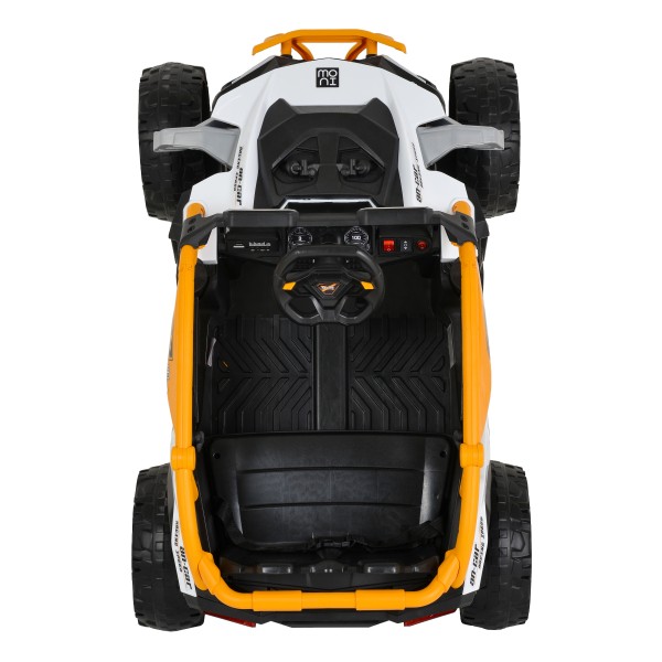 Mașinuță Electrică Jeep Moni Arizona White pentru Copii 3–8 ani, 4 Motoare 30W, Baterie 2x12V7Ah, Telecomandă 2.4GHz, Lumini și MP3