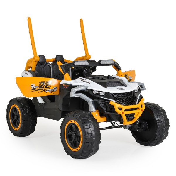 Mașinuță Electrică Jeep Moni Arizona White pentru Copii 3–8 ani, 4 Motoare 30W, Baterie 2x12V7Ah, Telecomandă 2.4GHz, Lumini și MP3