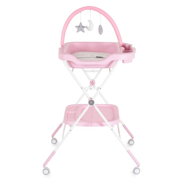 Masă de Înfășat Cangaroo Croco Pink – Pliabilă, cu Rafturi, Roți și Jucării, până la 15 kg Masă de Înfășat Cangaroo Croco Pink – Pliabilă, cu Rafturi, Roți și Jucării, până la 15 kg