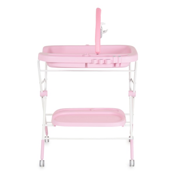 Masă de Înfășat Cangaroo Croco Pink – Pliabilă, cu Rafturi, Roți și Jucării, până la 15 kg Masă de Înfășat Cangaroo Croco Pink – Pliabilă, cu Rafturi, Roți și Jucării, până la 15 kg