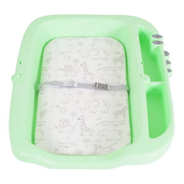 Masă de Înfășat Cangaroo Croco Green – Pliabilă, cu Rafturi, Roți și Jucării, până la 15 kg Masă de Înfășat Cangaroo Croco Green – Pliabilă, cu Rafturi, Roți și Jucării, până la 15 kg