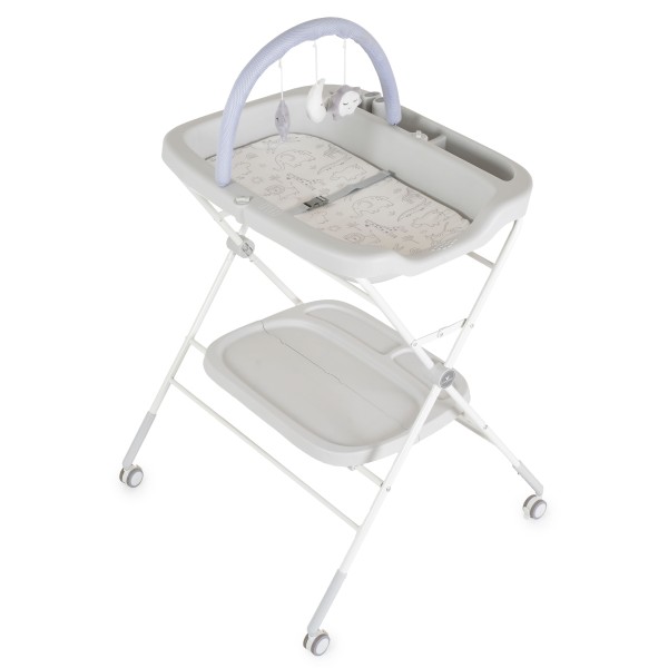 Masă de Înfășat Cangaroo Croco Grey– Pliabilă, cu Rafturi, Roți și Jucării, până la 15 kg Masă de Înfășat Cangaroo Croco Grey– Pliabilă, cu Rafturi, Roți și Jucării, până la 15 kg