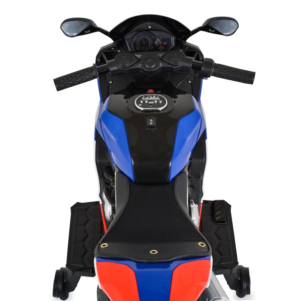 Motocicletă Electrică pentru Copii 3-8 Ani, Moni Surfer Blue – 12V, Bluetooth, MP3, 8 km/h