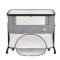 Patut bebelusi 2 în 1 cu optiune co-sleeping si tarc – Moni Grey cu roti, saltea si copertina cu plasa