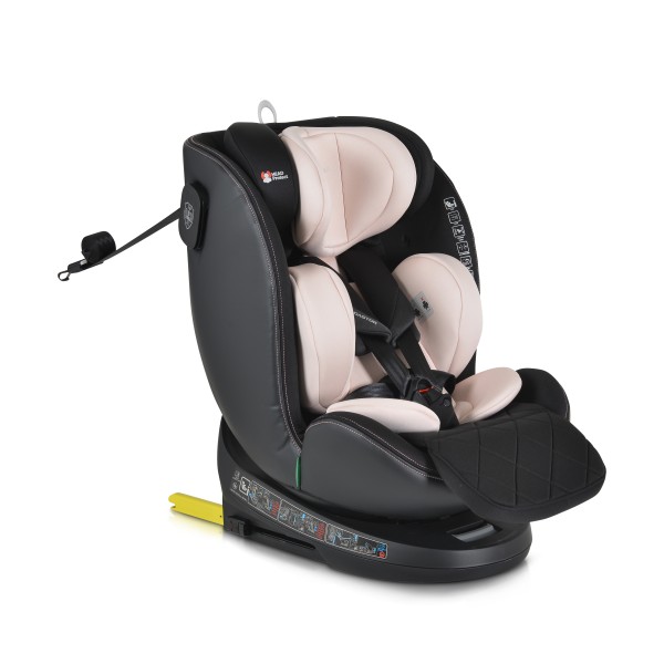 ISOFIX Scaun Auto Rotativ 360° Castor i-Size Pudra 40–150 cm Cangaroo, 0–12 ani, Top Tether, R129, Tetieră Reglabilă, Pozitie de somn