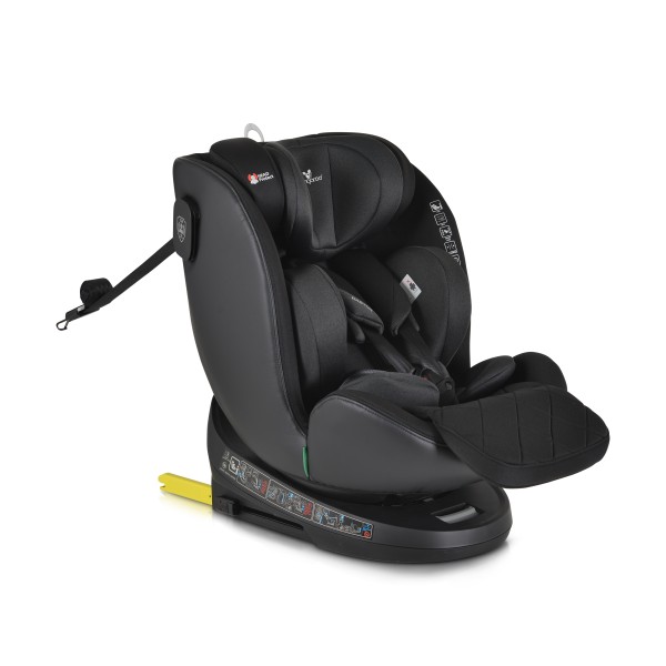 ISOFIX Scaun Auto Rotativ 360° Castor i-Size Black 40–150 cm Cangaroo, 0–12 ani, Top Tether, R129, Tetieră Reglabilă, Pozitie de somn