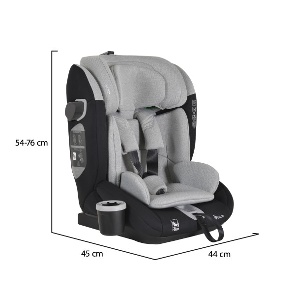 Scaun auto copii 76-150 cm, Cangaroo Falcon Opal Grey, Protectie impact lateral, Suport pahar, Testat standard UE R129/03 Scaun auto copii 76-150 cm, Cangaroo Falcon Opal Grey, Protectie impact lateral, Suport pahar, Testat standard UE R129/03