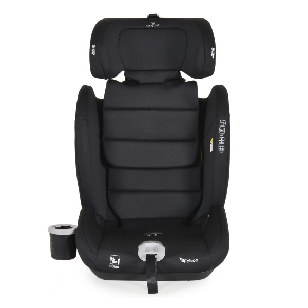 Scaun auto copii 76-150 cm, Cangaroo Falcon Pirate black, Protectie impact lateral, Suport pahar, Testat standard UE R129/03